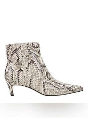 Marc Fisher | NIB Leather Snake Print Kitten Heel Booties | 8.5